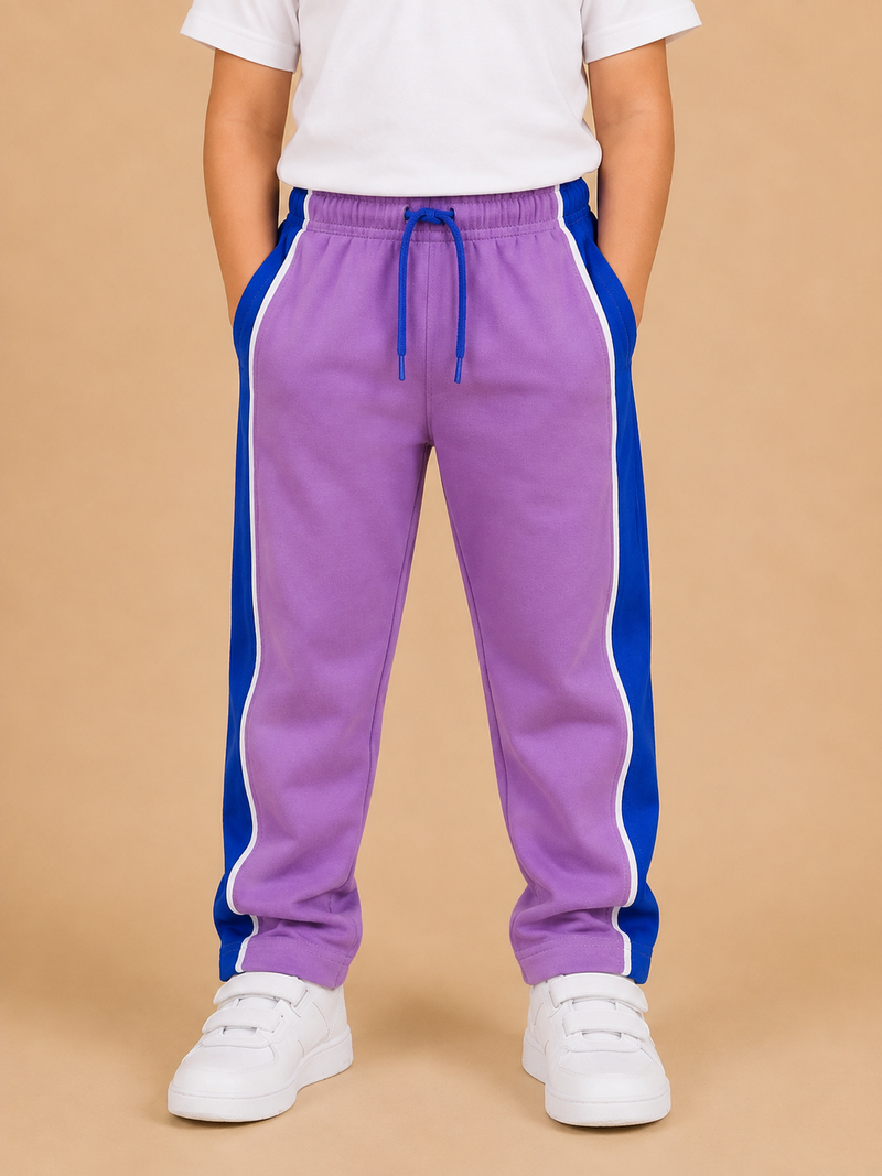 Premium Boys Trouser-  Lavender Purple With Royle Blue -T39