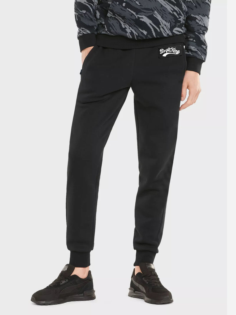Drift King Slim Fit Light Fleece Jogger Trouser For Men-Black-BR1090