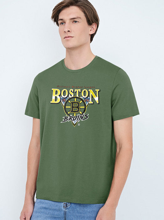47 Single Jersey Crew Neck Tee Shirt For Men-Green with Print-RT2399
