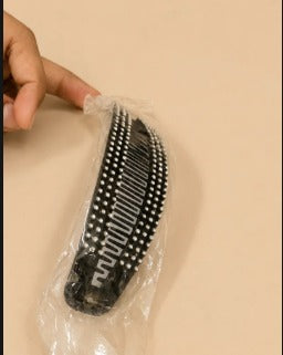 Elegant Black Rhinestone Banana Hair Clip for Women