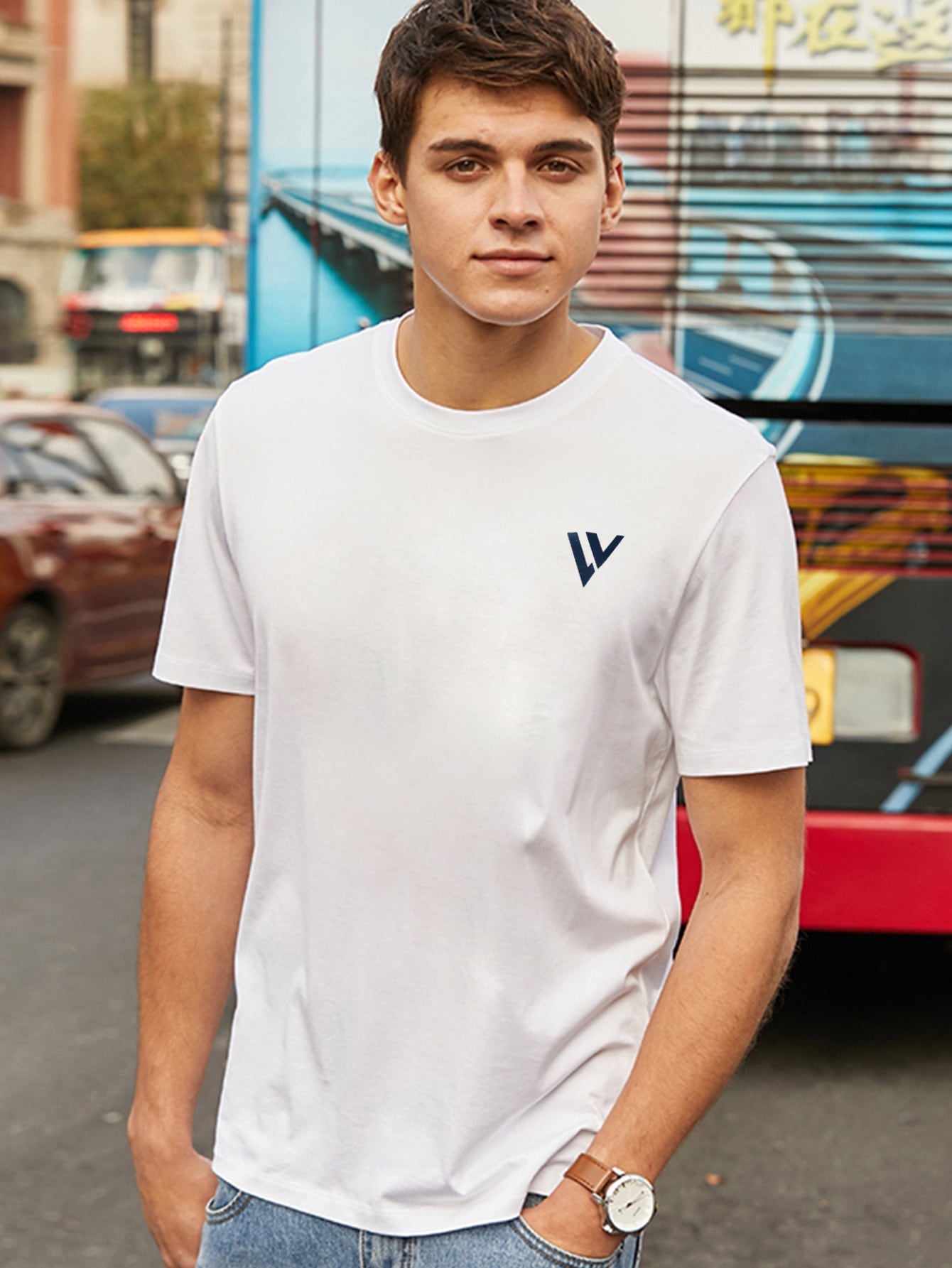 Louis Vicaci Summer T Shirt For Men-White-BR616