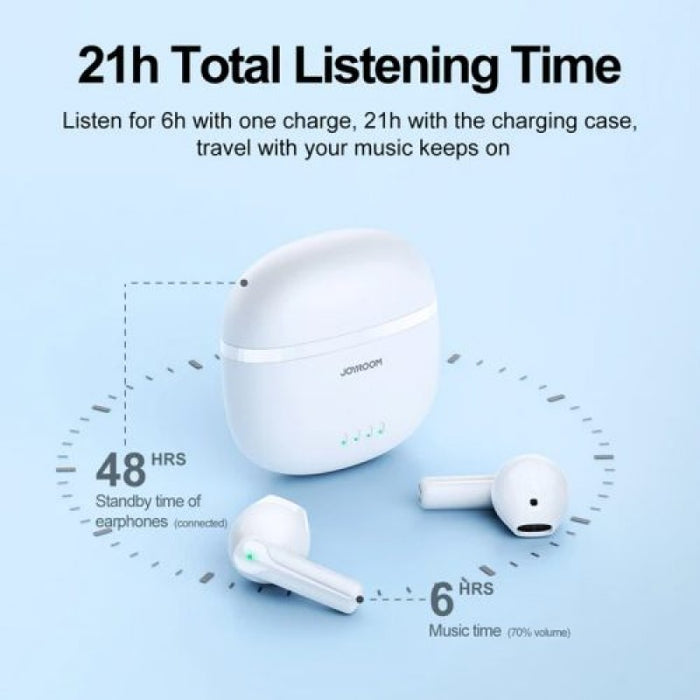 JOYROOM JR-TL11 Dual-Mic ENC True Wireless Earbuds-White-BR14099