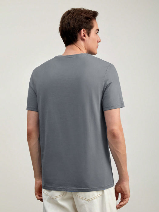 Louis Vicaci Summer T Shirt For Men-Dark Slate Grey-BR620