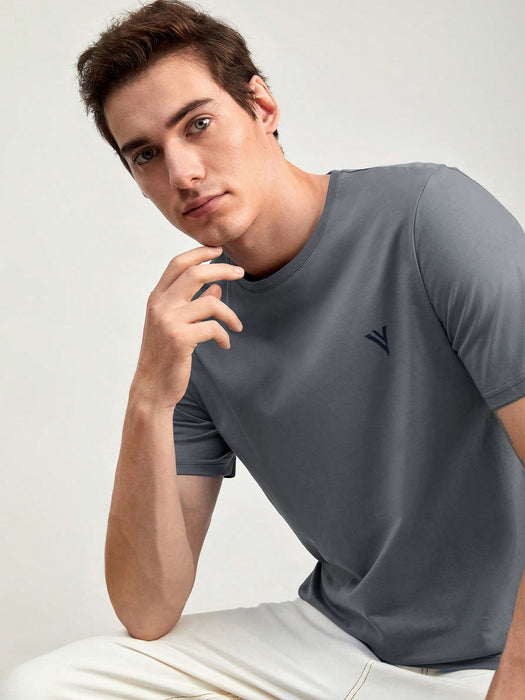 Louis Vicaci Summer T Shirt For Men-Dark Slate Grey-BR620