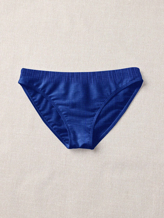 New stylish Crinkled Satin Bikini Bottom For Ladies-Dark Cyan-BR704