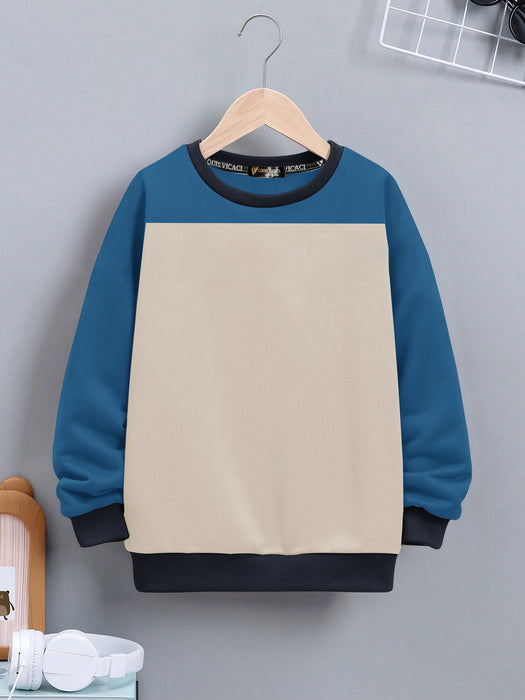 Louis Vicaci Fleece Sweatshirt For Kids-Baby Pink with Dark Blue-RT2300