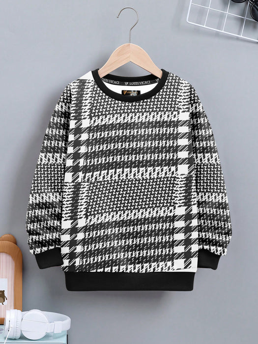 Louis Vicaci Fleece Sweatshirt For Kids-White with Allover Print-BR1202