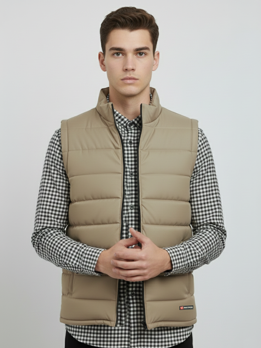 Stylish Winter Sleeveless Zipper Mockneck Jacket For Men-Light Skin-BRPH40
