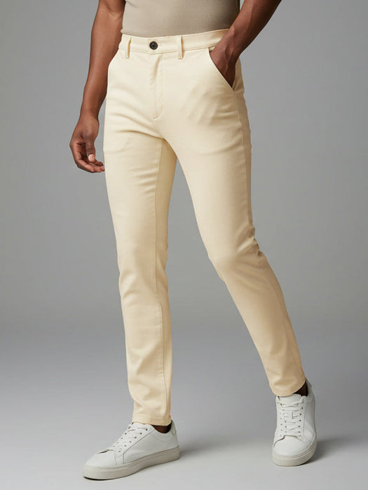 Louis Vicaci Lycra Stretchy Slim Fit Pent For Men-Light Peach-RA0126