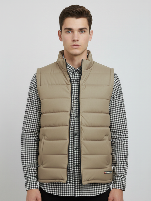 Stylish Winter Sleeveless Zipper Mockneck Jacket For Men-Light Skin-BRPH40