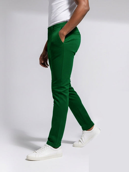 Louis Vicaci Interlock Stretchy Slim Fit Pent For Men-Dark Green-BE1024/BR13259