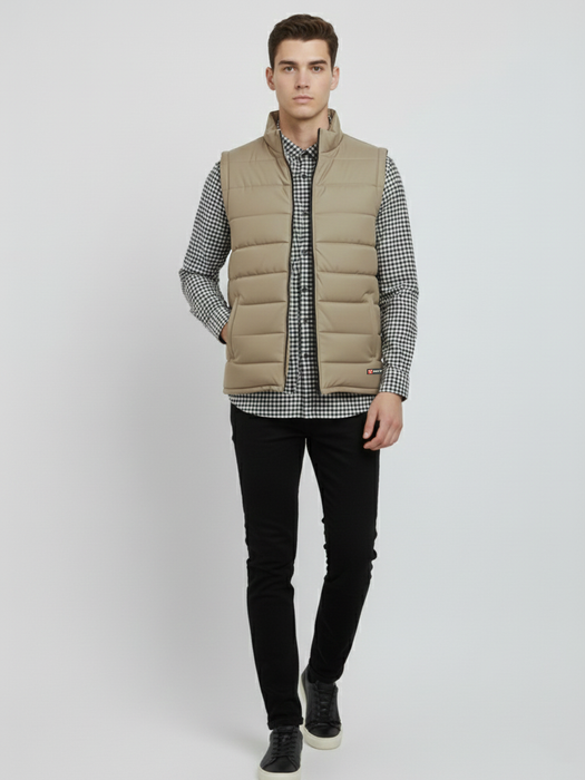 Stylish Winter Sleeveless Zipper Mockneck Jacket For Men-Light Skin-BRPH40