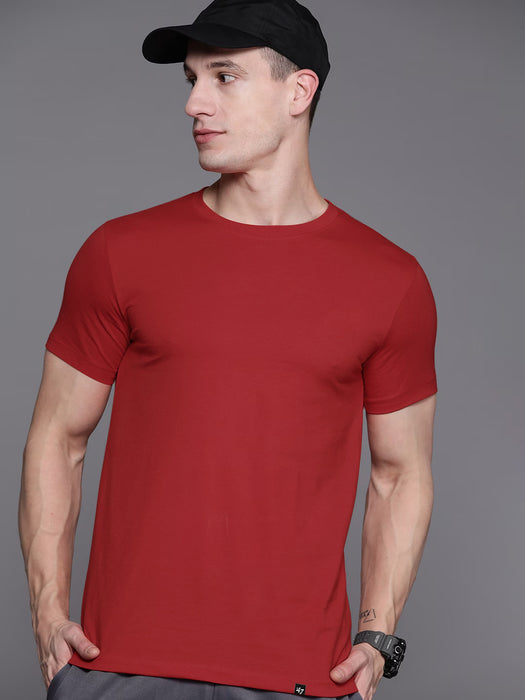 47 Single Jersey Crew Neck Tee Shirt For Men-Red-RT2493
