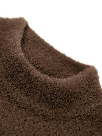 Louis Vicaci Turtle Neck Rabbit Wool Sweatshirt-Light Brown-BR1178