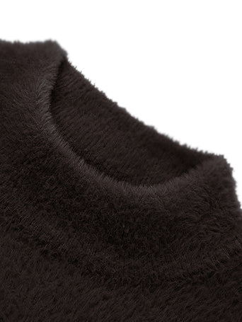 Louis Vicaci Turtle Neck Rabbit Wool Sweatshirt-Brown-BR1174