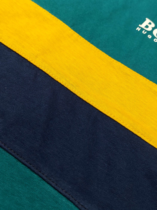 Crew Neck Long Sleeve Single Jersey Tee Shirt For Kids-Cyan Blue With Panels-AZ146