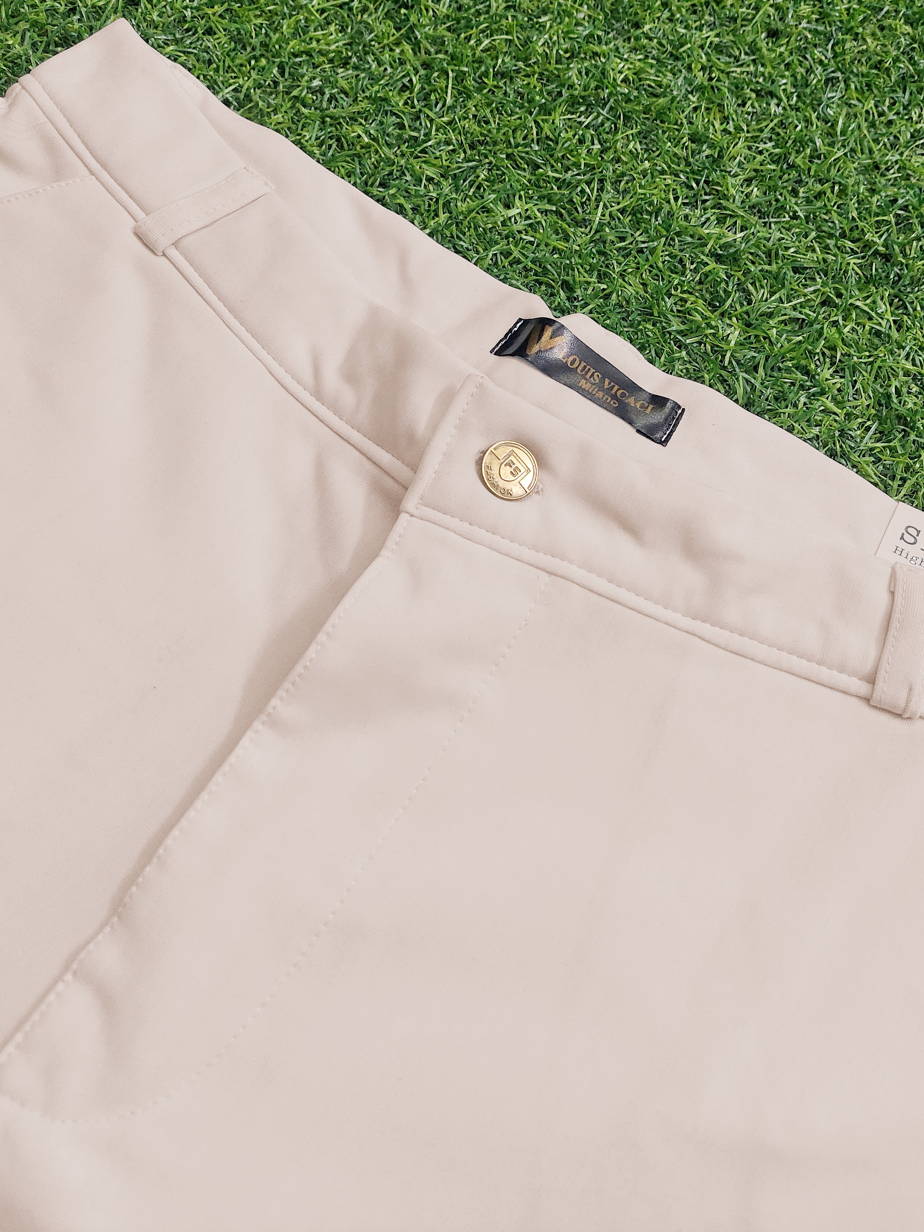 Louis Vicaci Interlock Stretchy Slim Fit Pent For Men-Light Peach-AZ149