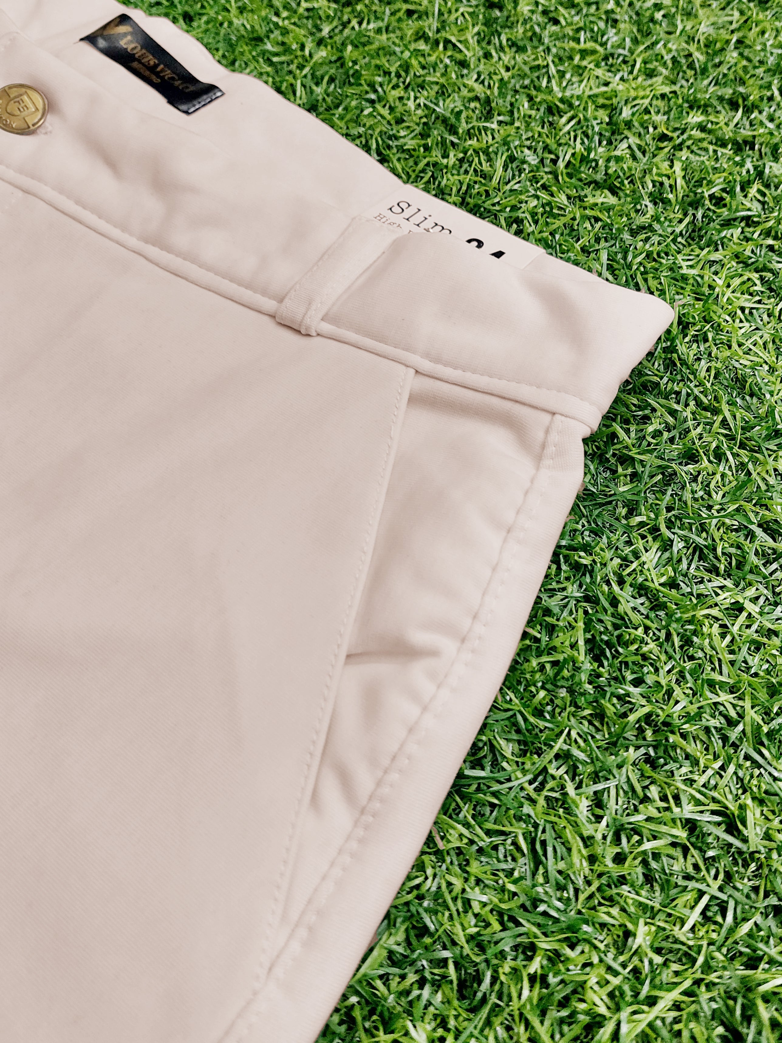 Louis Vicaci Interlock Stretchy Slim Fit Pent For Men-Light Peach-AZ149