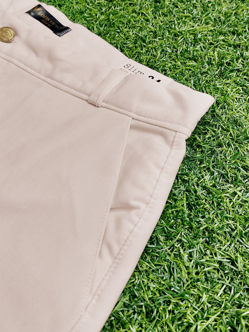 Louis Vicaci Interlock Stretchy Slim Fit Pent For Men-Light Peach-AZ149