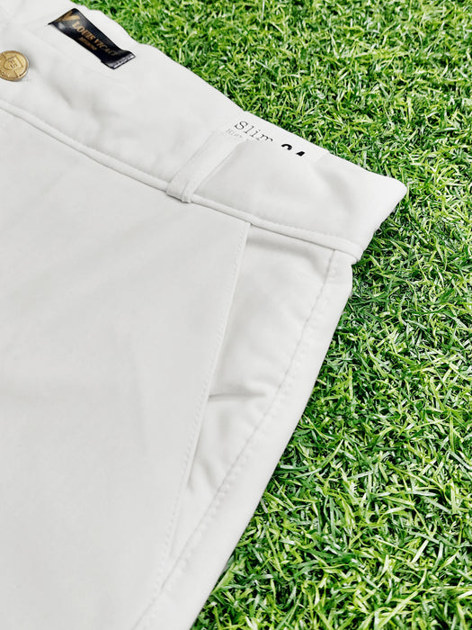 Louis Vicaci Interlock Stretchy Slim Fit Lycra Pent For Men-White-AZ148