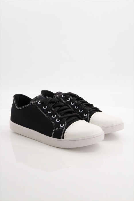 Men Canvas Sabratha Black Sneakers