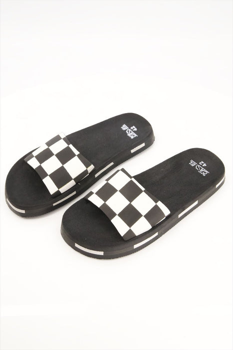 Men Checkered Slide