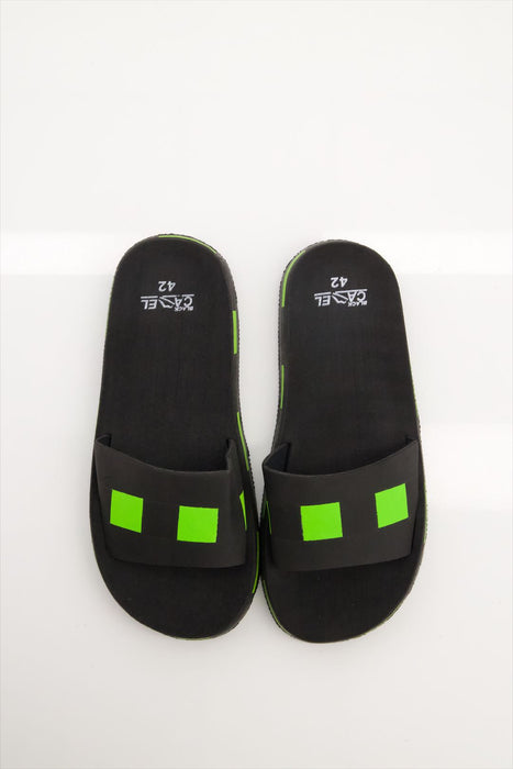 Men Green Dot Slide