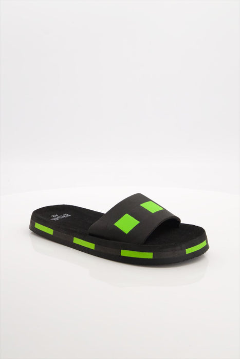 Men Green Dot Slide