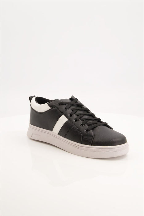 Man Pu Leather Black Sneaker