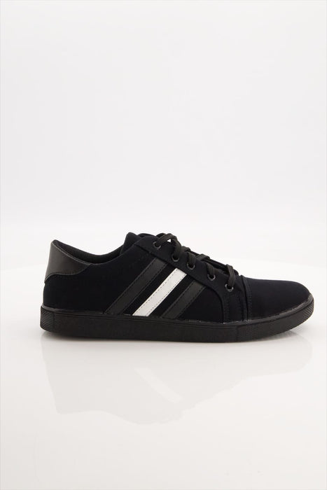 Men Black White Stripe Sneakers