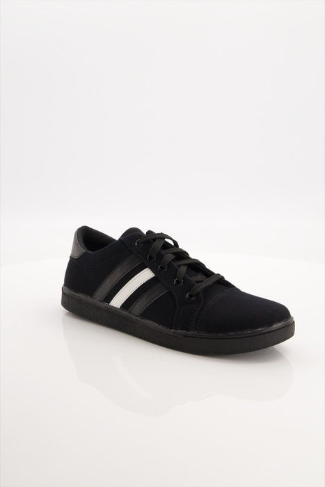 Men Black White Stripe Sneakers