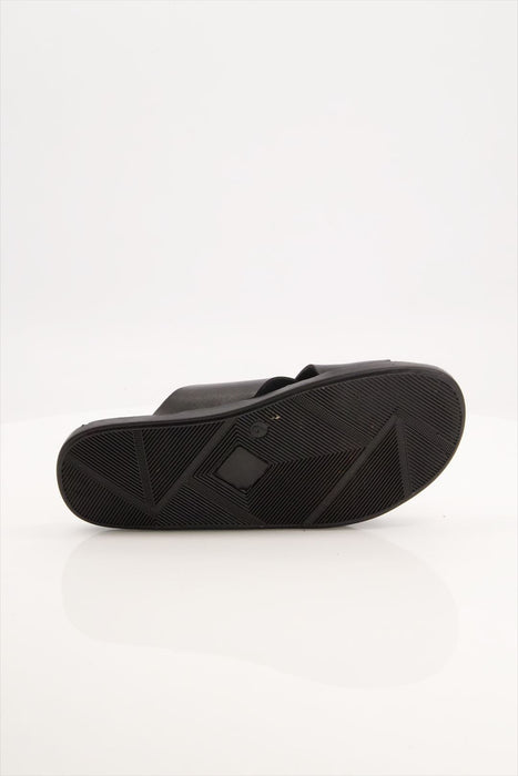 Men Cross Over Slippers black