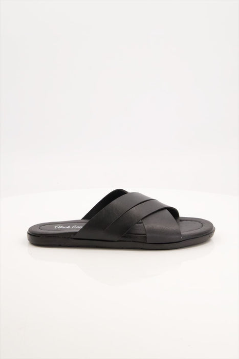 Men Cross Over Slippers black