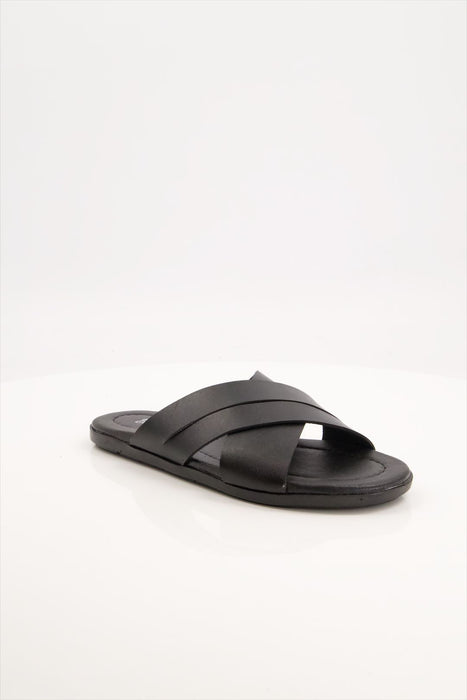 Men Cross Over Slippers black