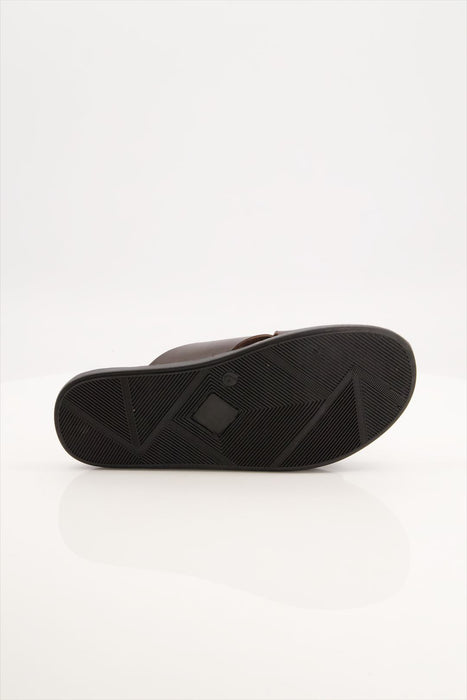 Men Cross Over Slippers brown