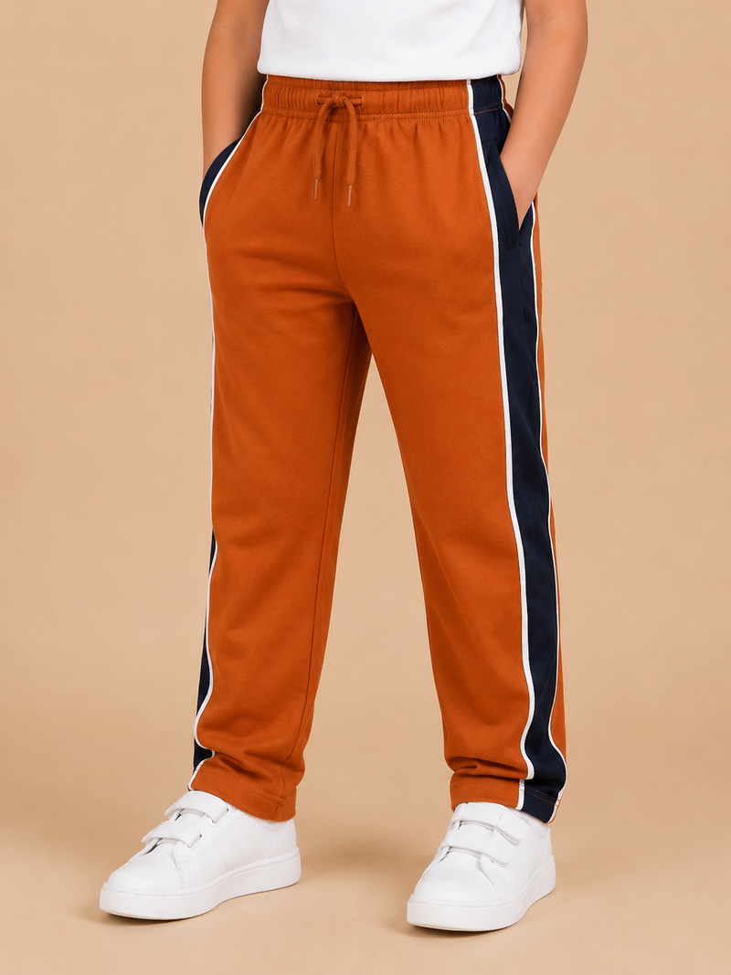 Premium Boys Trouser-Drak Orange with Navy-T12