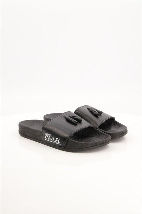 Men Tassel Style Black Slide