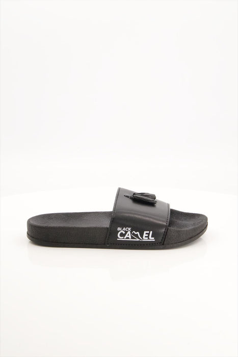 Men Tassel Style Black Slide