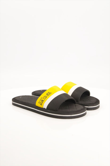 Men Black-Yellow Slide