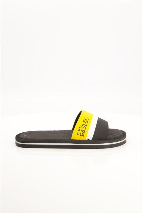 Men Black-Yellow Slide