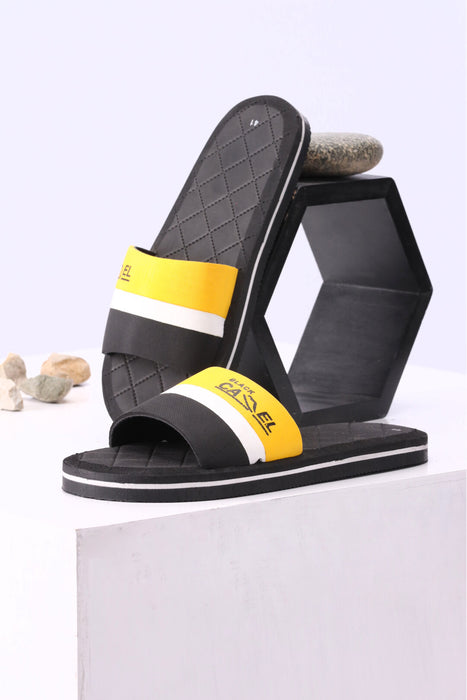 Men Black-Yellow Slide