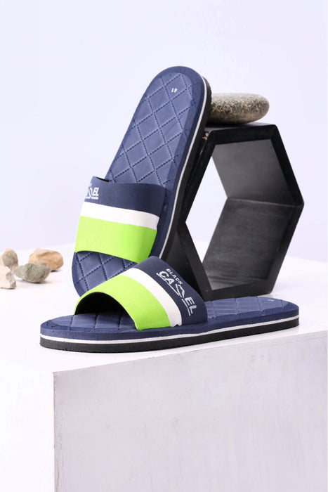 Men 003 Navy-Green Slide