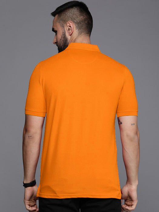 PYPR Summer Solid Polo Shirt For Men-Orange-BR13827