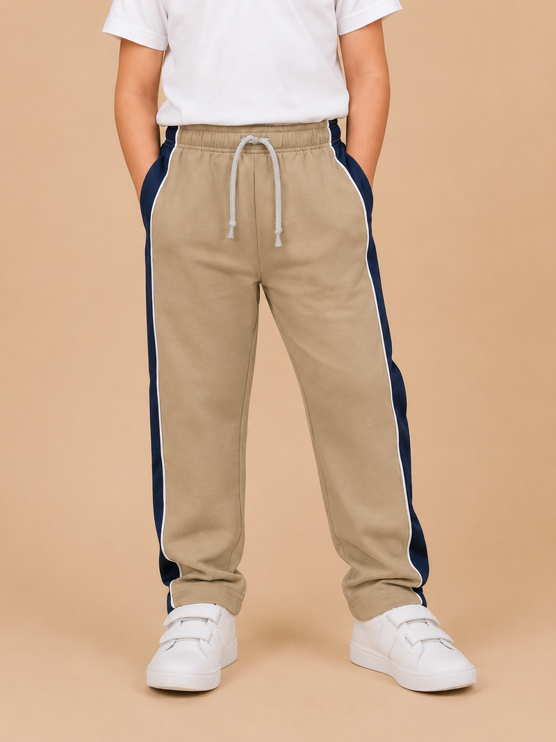 Premium Boys Trouser-Khaki With Navy -T36