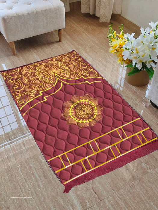 Super Soft Muslim Prayer Foam Thick Velvet Non-Slip Janamaz-BR13881