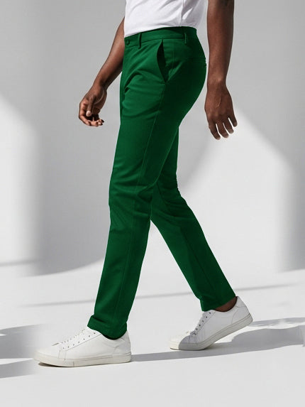 Louis Vicaci Interlock Stretchy Slim Fit Pent For Men-Dark Green-BE1024/BR13259