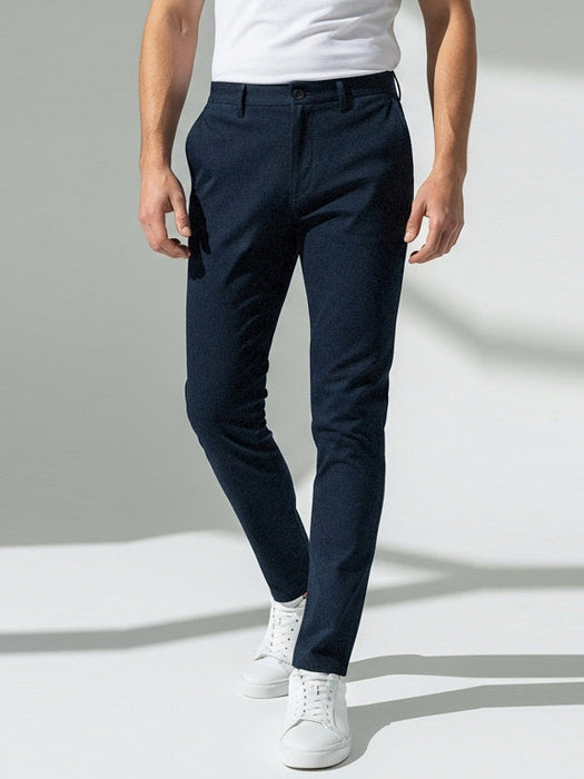 Louis Vicaci Denim Lycra Stretchy Slim Fit Pent For Men-Dark Navy-RA0134