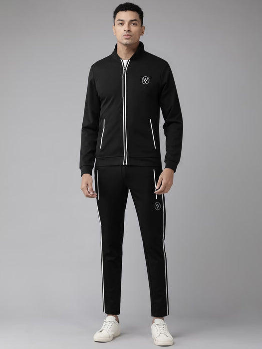 Louis Vicaci Fleece Zipper Tracksuit For Men-Black-BR835