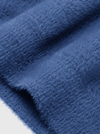 Louis Vicaci Turtle Neck Rabbit Wool Sweatshirt-Blue-BR1173