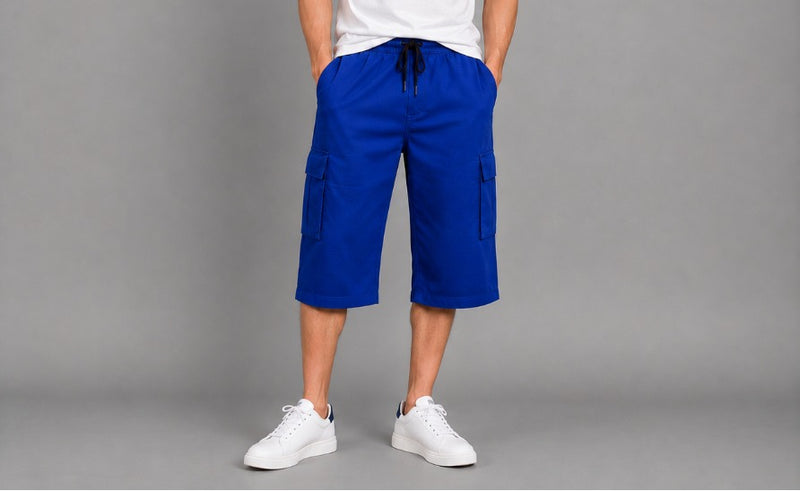 Men’s Royal Blue Cargo Shorts – Premium Casual Fit hs1